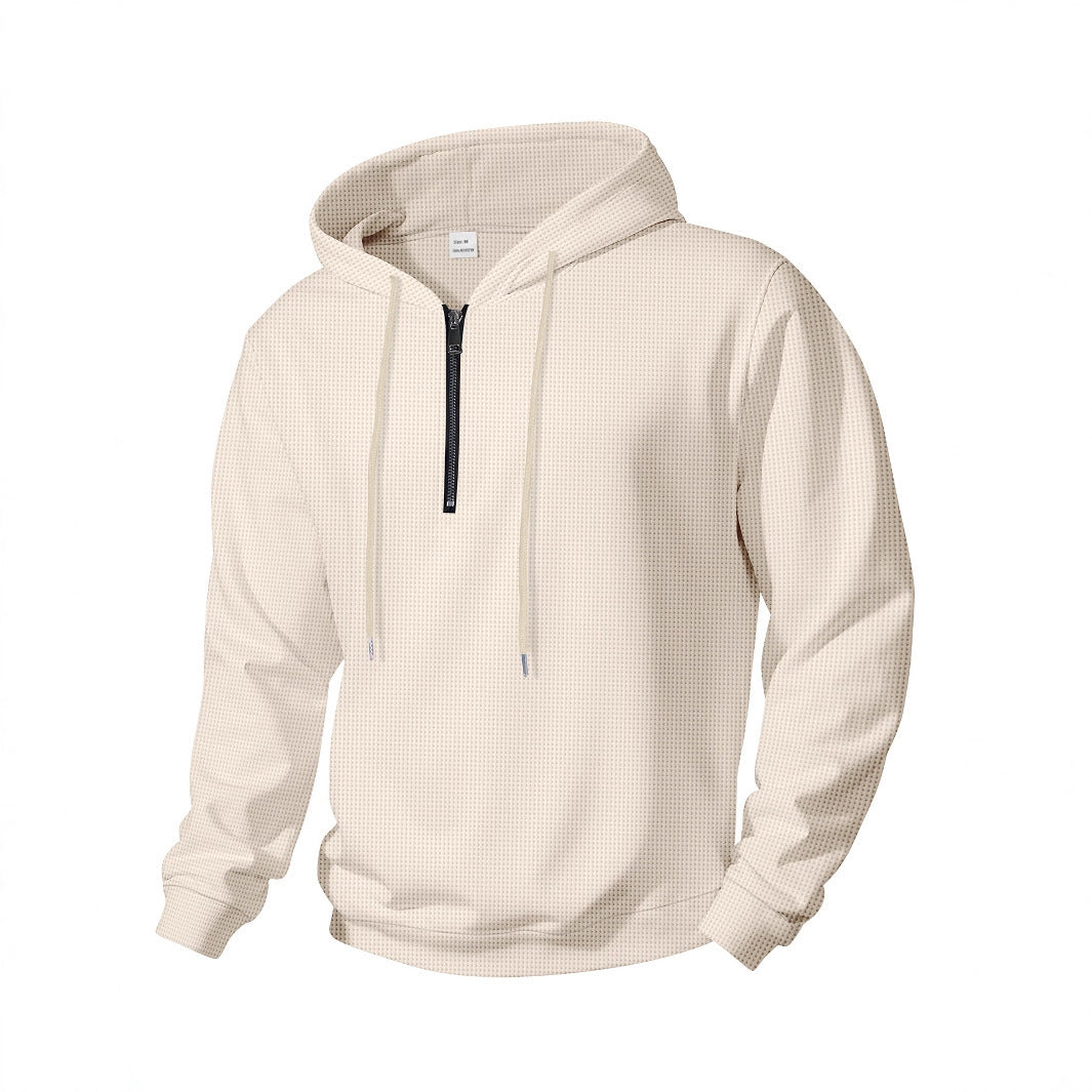 Herren nan Halbzip-Kapuzenpullover aus Baumwollmix mit Kordelzug und elastischen Rippbündchen Shop Nory