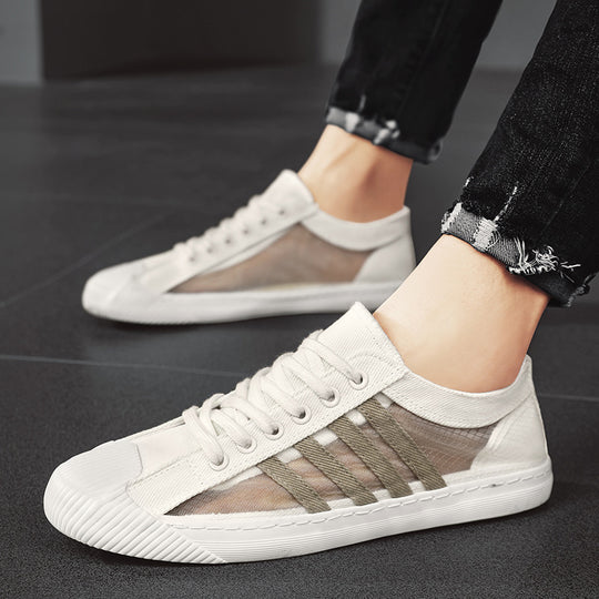 Herren atmungsaktive Low-Top Sneaker mit transparenten Mesh-Einsätzen Shopy Nory