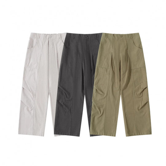 Damen High‑Waist weite Cargo‑Hose mit Teilungsnähten und aufgesetzten Taschen Shop Nory