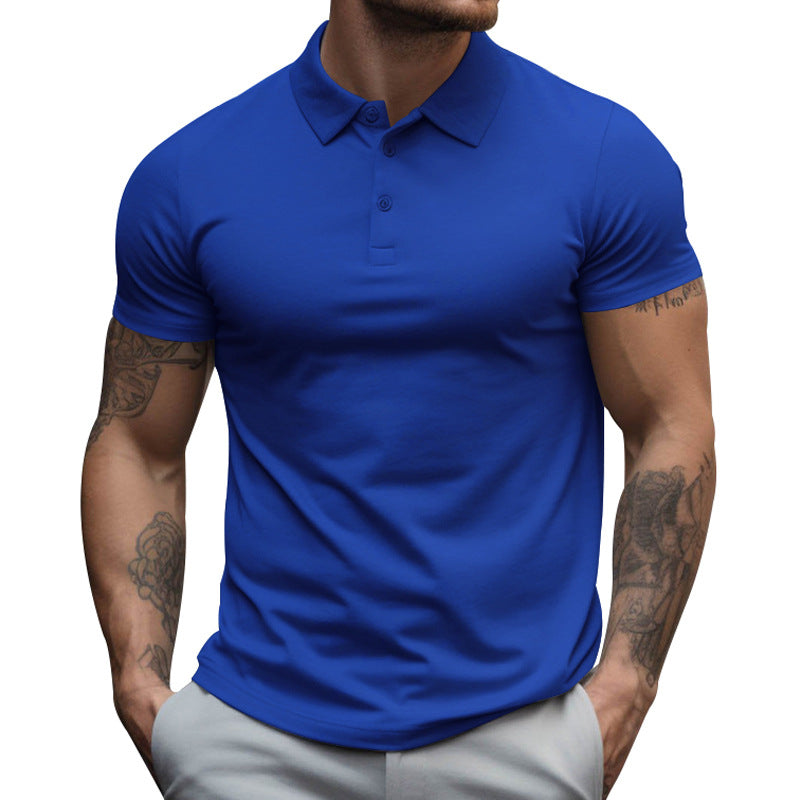 Herren nan athletisches figurnahes Piqué-Poloshirt kurzärmelig mit verdeckter Knopfleiste Shopnory