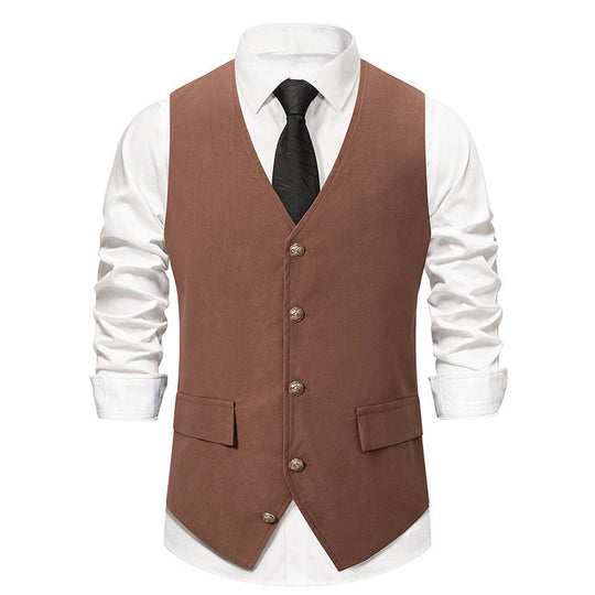 Herren elegante Anzugweste mit feinen Details und praktischen Taschen