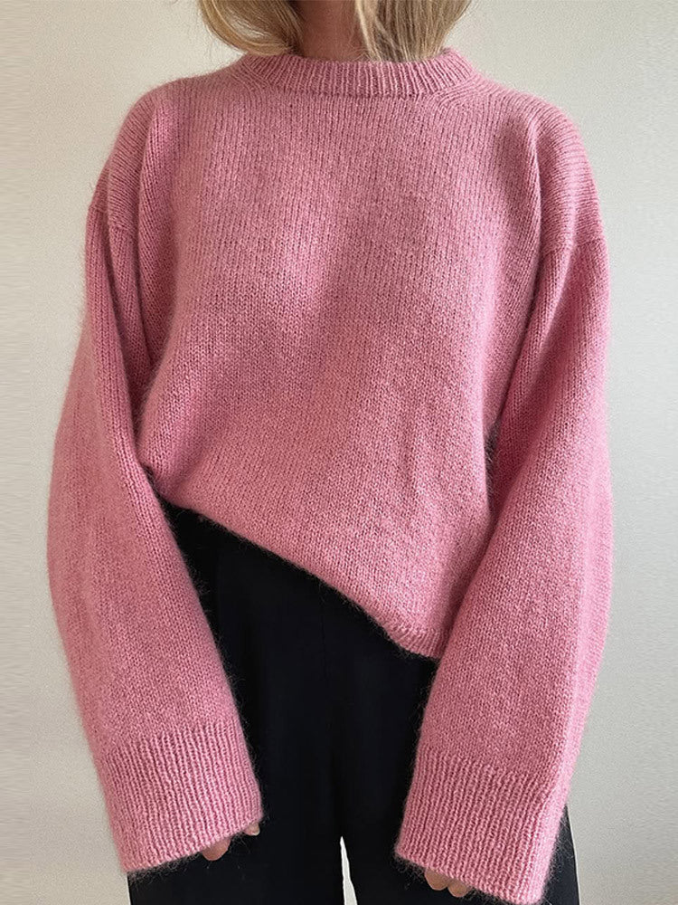 Damen Oversized Mohair-Mix Pullover mit weiter Silhouette und gerippten Bündchen Shop Nory