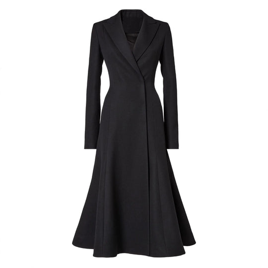 Damen taillierter Longblazer‑Mantel mit ausgestelltem Rockteil Shop Nory
