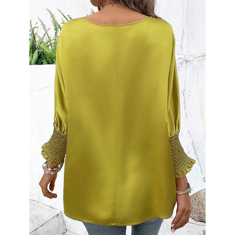 Damen elegantes Blusentop mit trendigen Puffärmeln