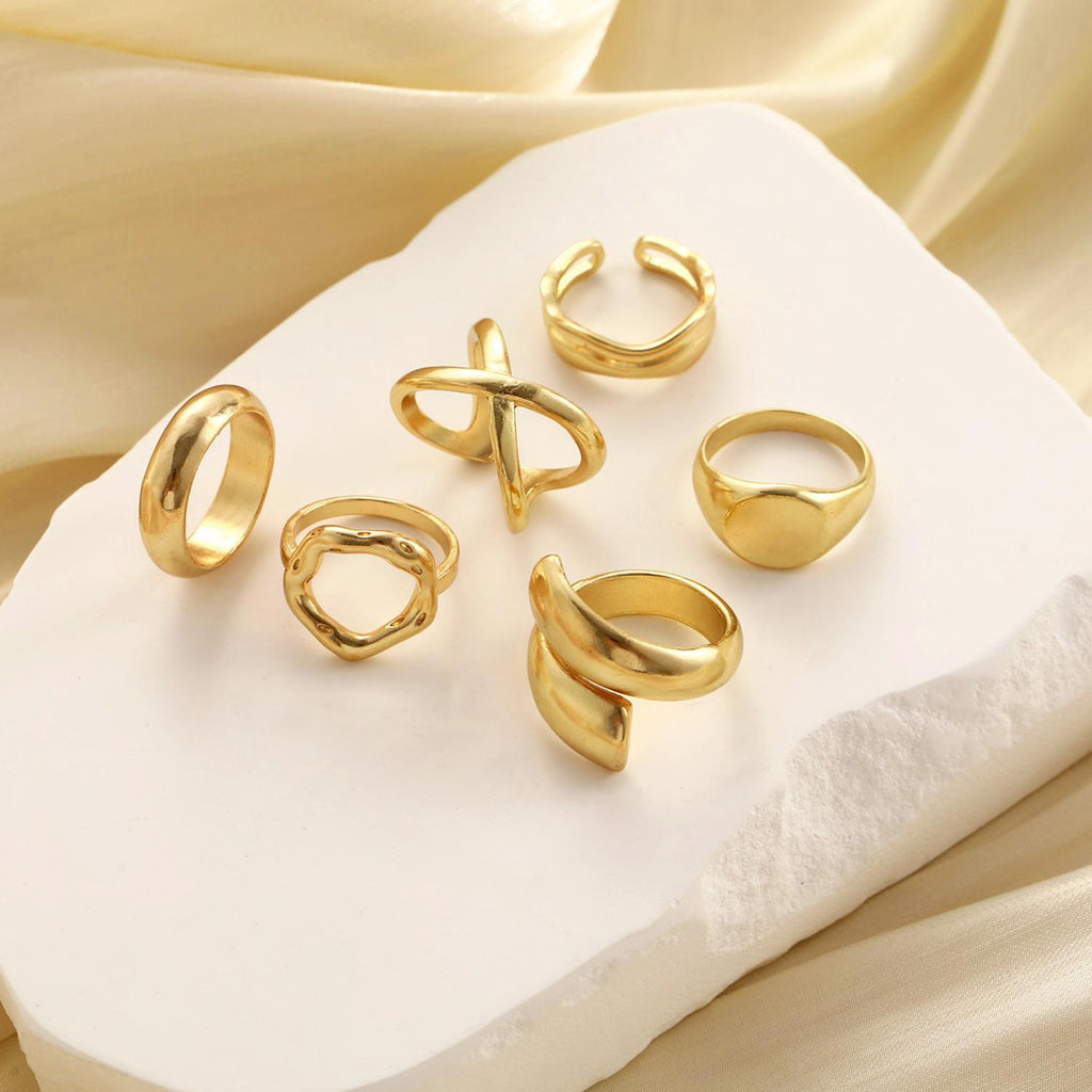 Damen modisches Ring-Set mit kreativen Oberflächen Shop Nory