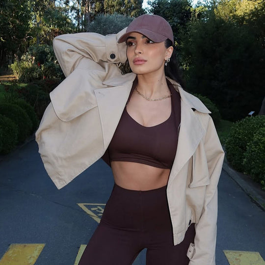 Damen Leichte Cropped-Übergangsjacke im Utility-Stil mit Hemdkragen und Tunnelzug Shop Nory