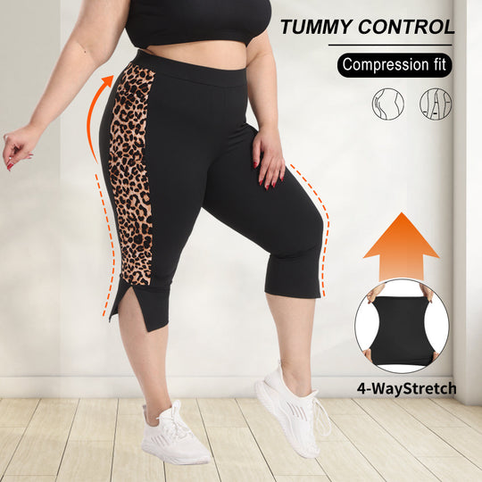 Damen Sculpting-Capri-Leggings mit hohem Taillenbund, Bauchkontrolle und seitlichen Einschubtaschen Shopy Nory