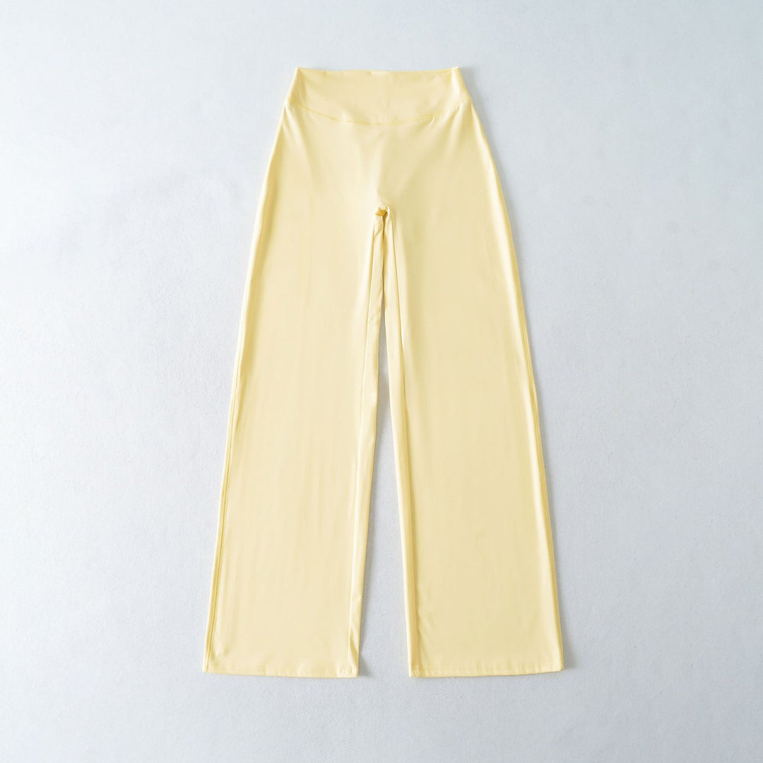 Damen Weite High Waist Loungehose aus Stretchjersey mit fließendem Schlag Shop Nory