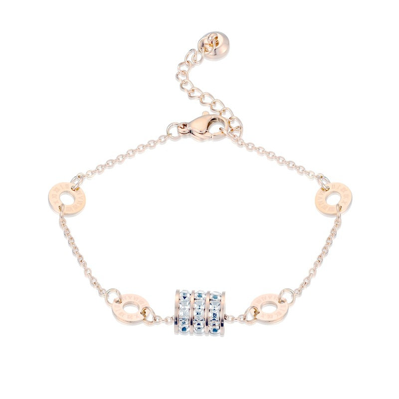 Damen Armband mit funkelnden Zirkonia-Steinen und eleganten Designelementen Shop Nory
