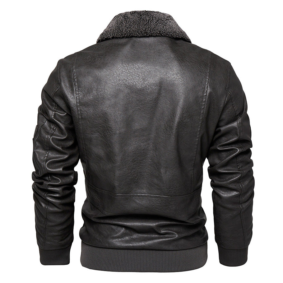 Herren Kunstlederjacke mit gefüttertem Kragen Shop Nory