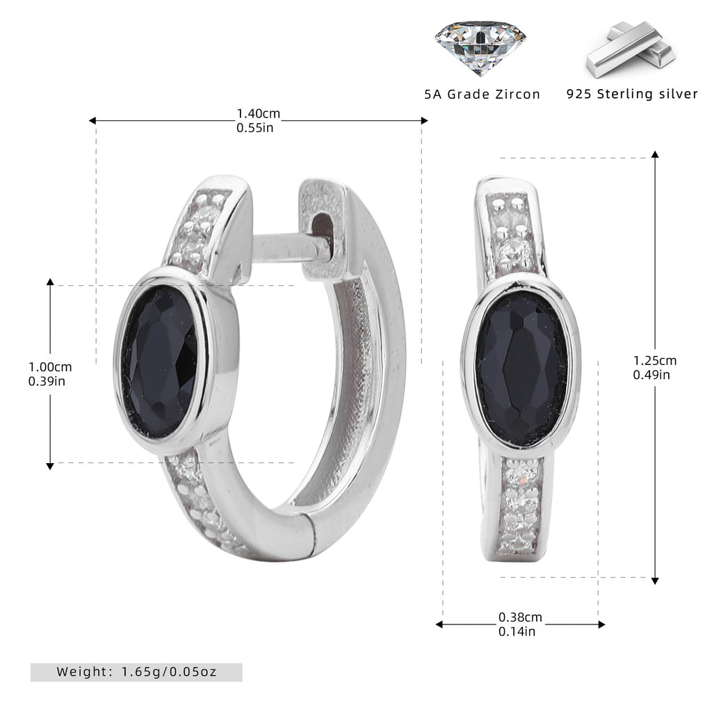 Damen Ohrhänger mit auffälligem ovalem Zirkon und goldfarbener 925er Sterling Silberfassung Shop Nory