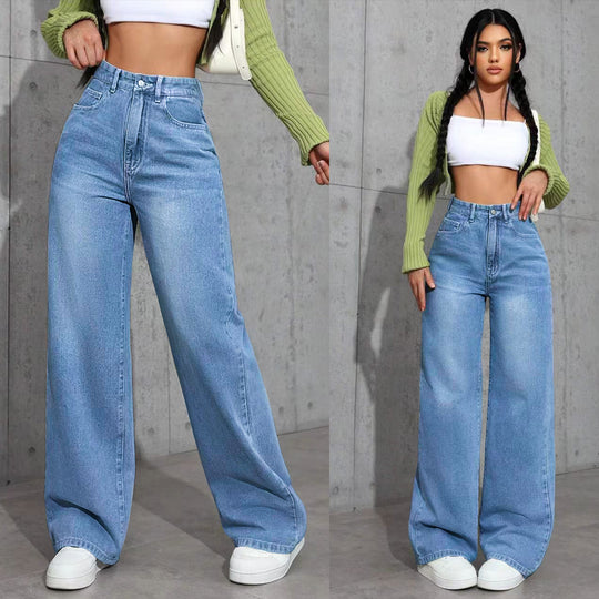 Damen High-Waist Palazzo-Jeans mit extra weitem Bein und soften Falten Shop Nory