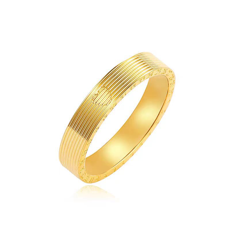 Damen Elegante Strukturierte Gold Band Ring Shop Nory