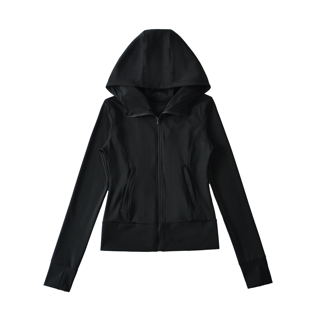Damen Kapuzen-Sportjacke mit durchgehendem Reißverschluss, taillierter Passform und integrierten Reißverschlusstaschen Shop Nory