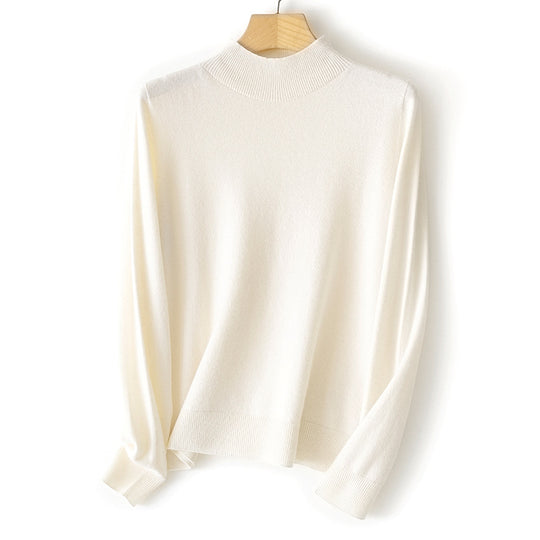 Damen Feiner Stehkragen-Pullover aus Kaschmir-Mix mit gerippten Abschlüssen Shop Nory