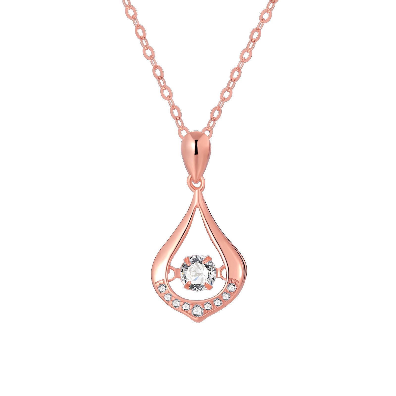 Damen elegante Halskette mit funkelndem Tropfenanhänger Shop Nory