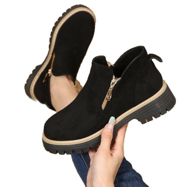 Damen Kurzschaft‑Stiefelette mit grober Profilsohle und seitlichem Reißverschluss Shop Nory