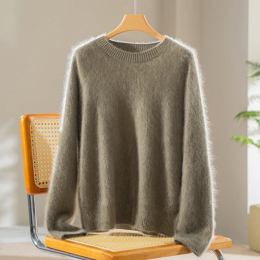 Damen Flauschiger Angora-Mix Rundhalspullover Shop Nory