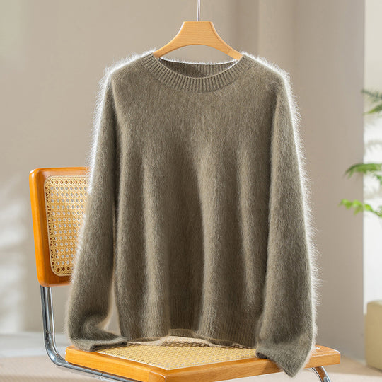 Damen Flauschiger Angora-Mix Rundhalspullover Shop Nory