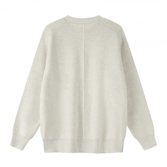 Unisex Boxiger Feinstrick-Cardigan mit Rundhals, Raglanärmeln und teilverdeckter Knopfleiste Shop Nory