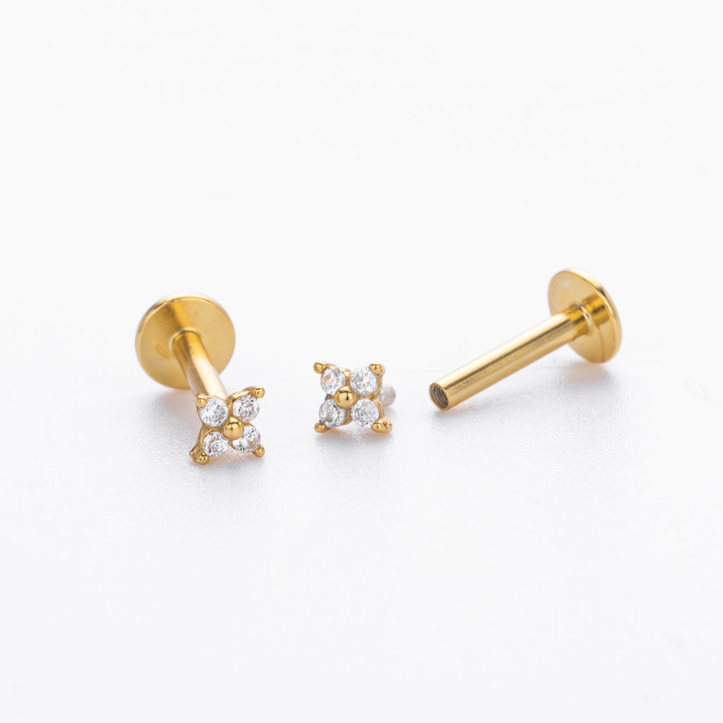 Damen Ohrstecker mit funkelnden Zirkonia-Elementen aus 925 Sterling Silber Shop Nory