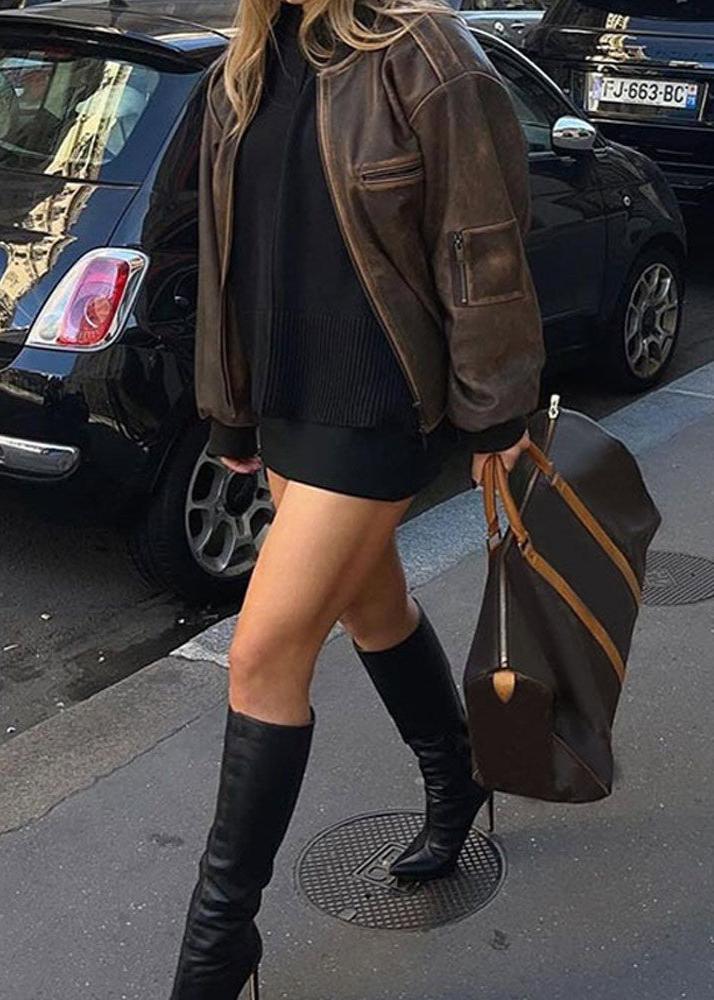 Leder Bomberjacke