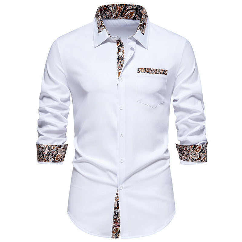 Herren Langarmhemd mit eleganten Paisley-Mustern
