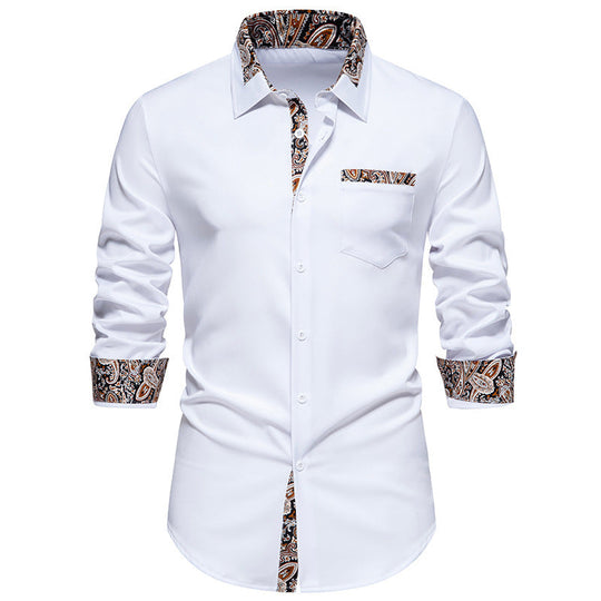 Herren Langarmhemd mit eleganten Paisley-Mustern