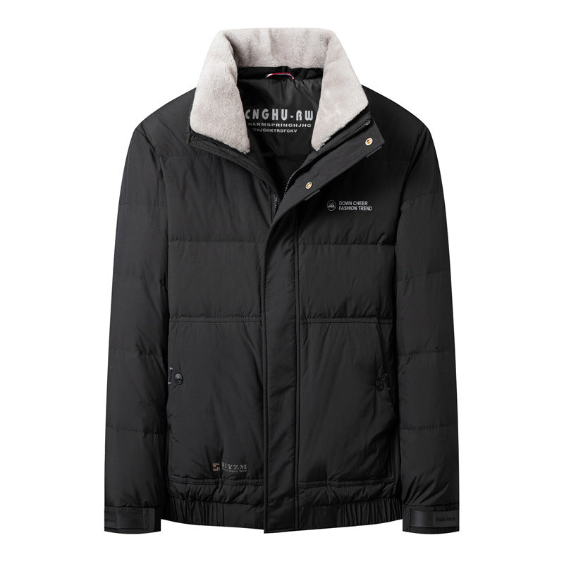 Herren Kurze Steppjacke mit hohem Kunstfellkragen, wasserabweisender Außenhülle und Thermoisolierung Shop Nory