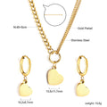 Damen Schmuckset mit hängenden Herzanhängern aus hochwertigem Edelstahl und vergoldeter Kette Shop Nory