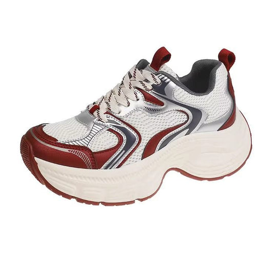 Damen Voluminöse Chunky‑Sneaker mit atmungsaktivem Mesh‑PU‑Mix und skulpturierter Wedge‑Sohle Shop Nory