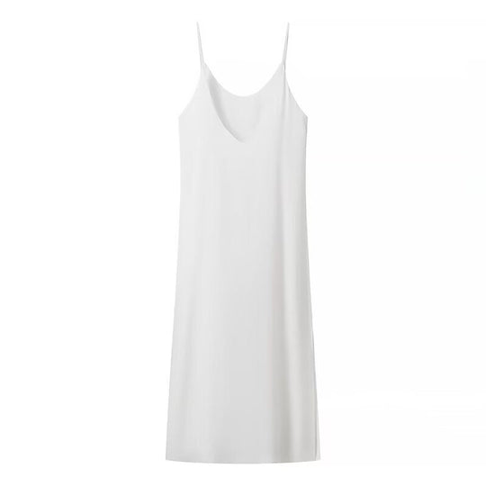 Damen Maxikleid mit seitlichem Schlitz und modernen Trägern