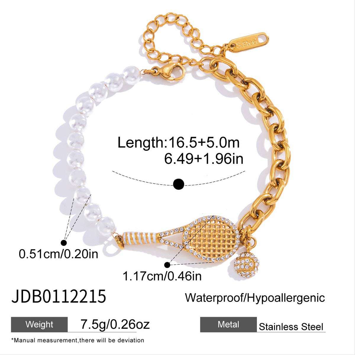 Damen Halskette mit Tennis-Racket-Anhänger aus hypoallergenem Edelstahl und eleganter Zirkonia-Verzierung Shop Nory