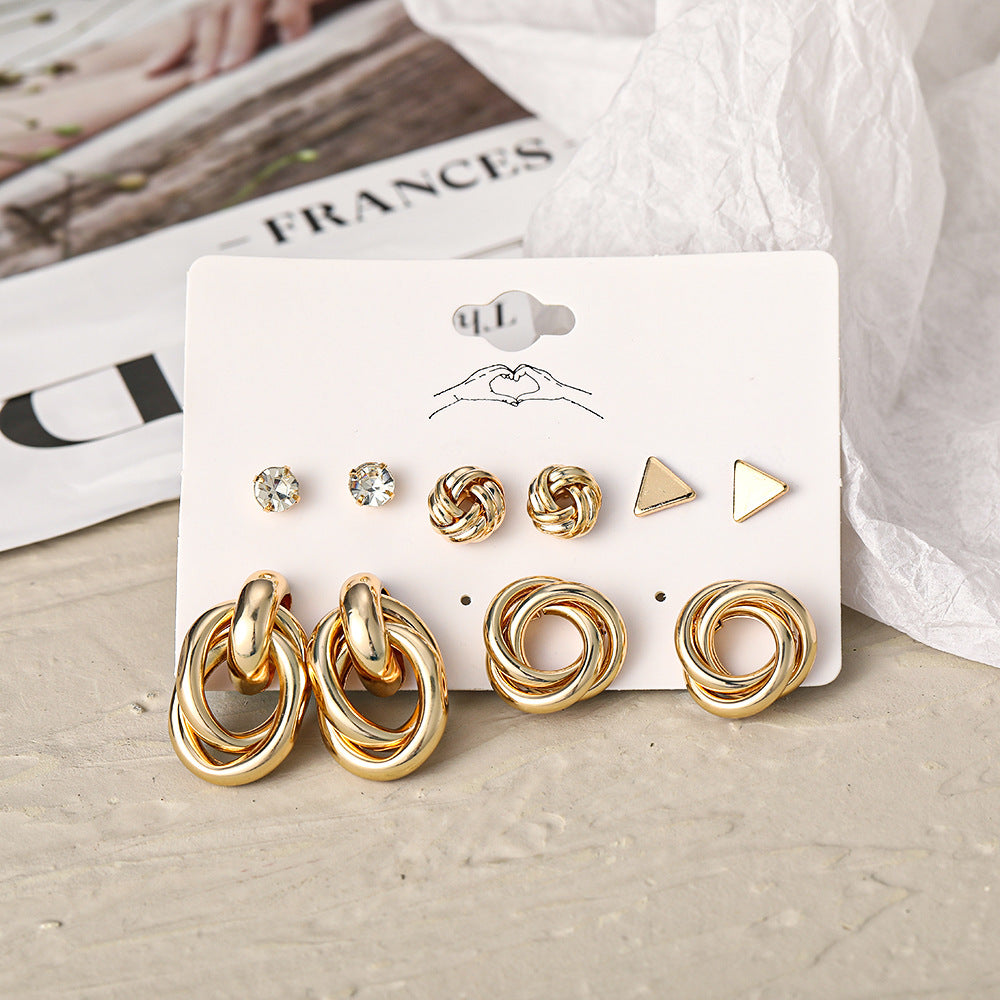 Damen Ohrringe Set mit vielfältigen, kreativen Designs und funkelnden Elementen Shop Nory