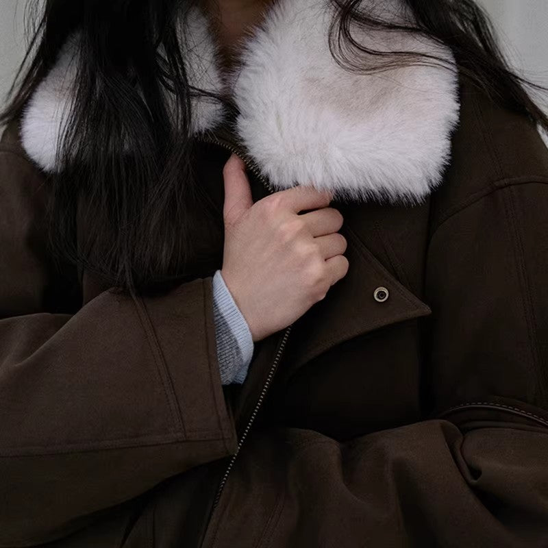 Damen Modische und bequeme Übergangsjacke mit Teddykragen Shop Nory