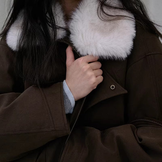 Damen Modische und bequeme Übergangsjacke mit Teddykragen Shop Nory
