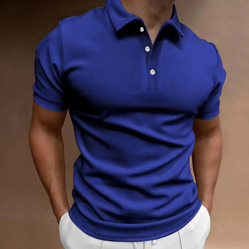Herren nan schlank geschnittenes Stretch-Poloshirt mit Kentkragen und elastischem Saum Shopnory