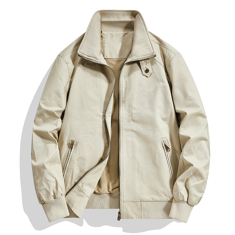 Herren Baumwoll-Canvas-Blouson mit Rippbündchen und Stehkragen Shop Nory