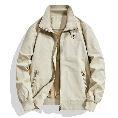 Herren Baumwoll-Canvas-Blouson mit Rippbündchen und Stehkragen Shop Nory