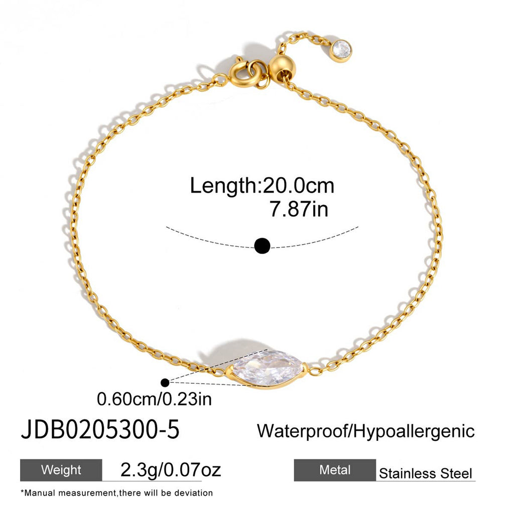 Damen Fußkettchen mit funkelndem Zirkonia und hypoallergenem Edelstahl Shop Nory