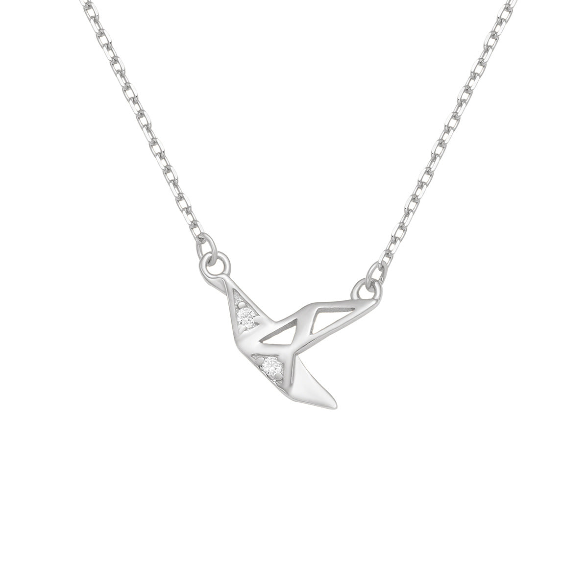 Damen elegante Halskette mit modernem Vogel-Anhänger und funkelnden Zirkonia Shop Nory