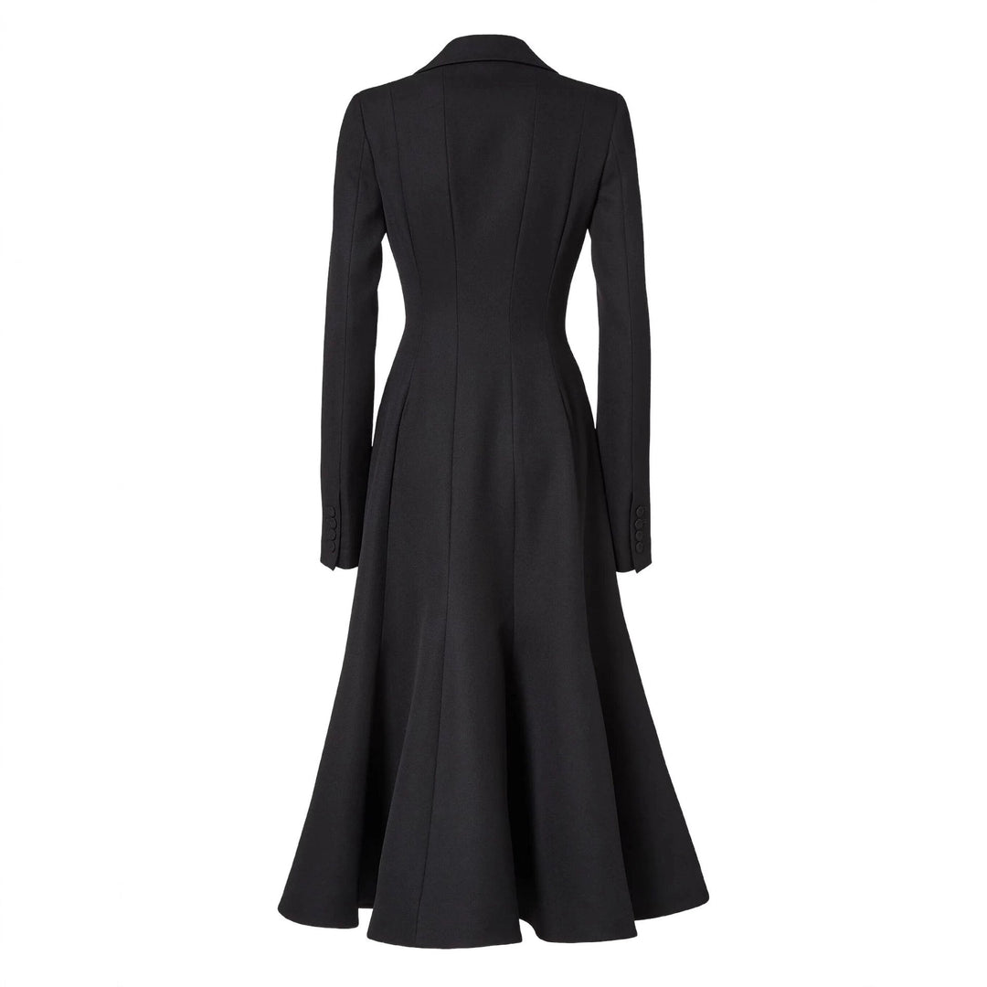 Damen taillierter Longblazer‑Mantel mit ausgestelltem Rockteil Shop Nory