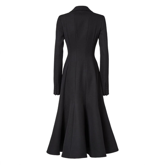 Damen taillierter Longblazer‑Mantel mit ausgestelltem Rockteil Shop Nory