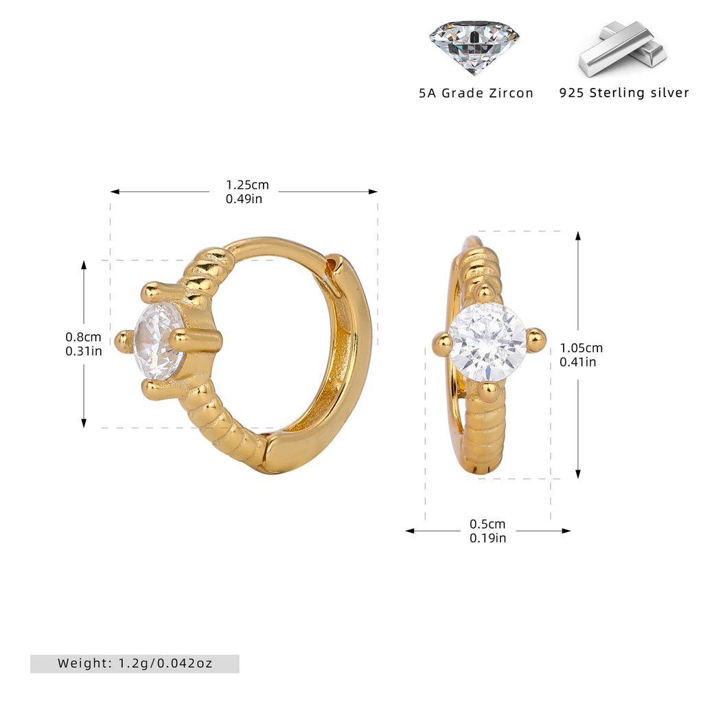 Damen Ohrhänger mit hochwertigem Zirkon und goldfarbener Fassung Shop Nory