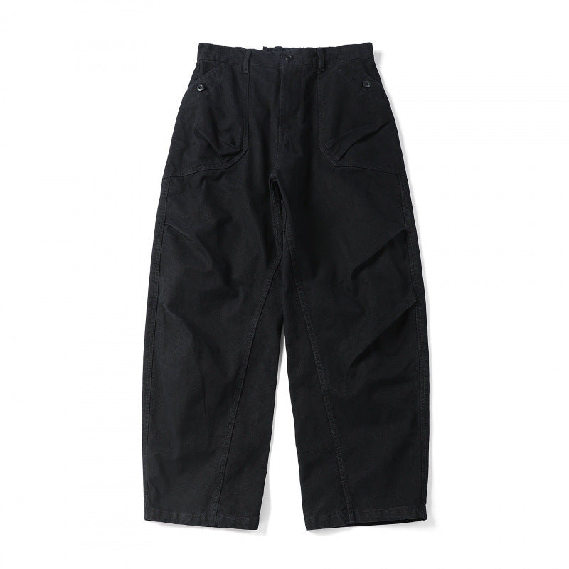 Unisex Lockere Utility-Hose mit hoher Taille, weitem Bein und aufgesetzten Arbeitstaschen Shop Nory