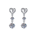 Damen Ohrhänger mit romantischem Herzdesign und funkelndem Kristallschmuck Shop Nory