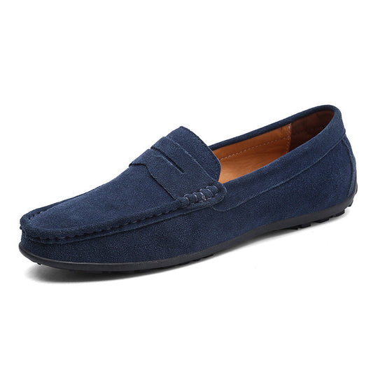 Herren nan eleganter Wildleder-Loafer mit handgenähter Moccasinnaht und rutschfester Gummiprofilsohle