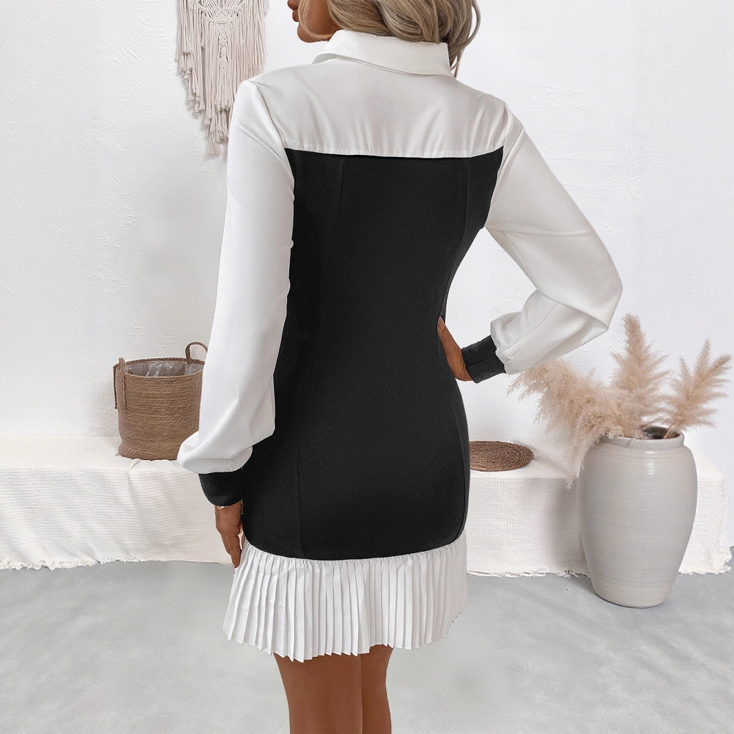 Damen Eleganter Blusen-Kleid mit gefalteten Details Shop Nory