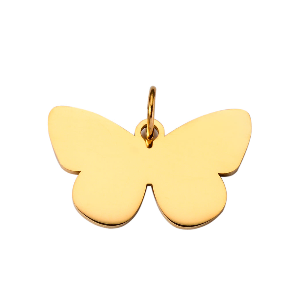 Damen Schlichter Schmetterlingsanhänger aus Edelstahl Shop Nory