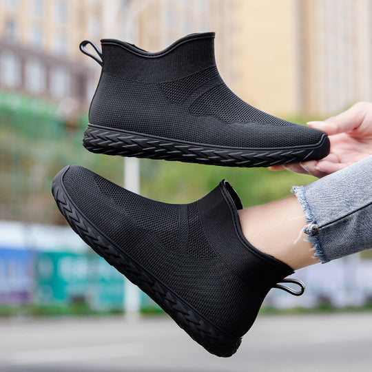 Damen Elastischer Strick-Slip-On Ankle-Sneaker mit Profilsohle Shop Nory